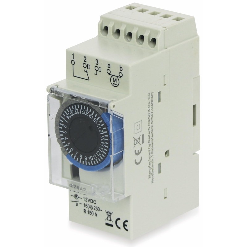 RELTECH RZSA2 12V DIN Rail Analog Timer Switch