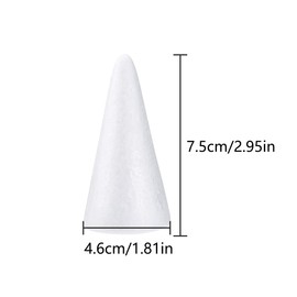 White Foam Cone, 6 PCS Unfinished White Foam Christmas Tree for Diy Crafts, Xmas Party Decor, Christmas Gnomes (3in/ 7.5cm)