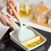 PTOFEQMKJ Kitchen Silicone Spatula Cooking Spatula with Wooden Handle (black)