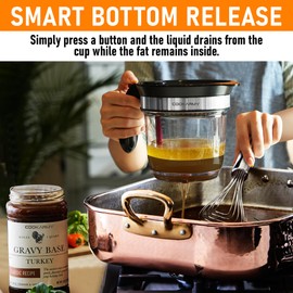 Cook Army Fat Separator with Bottom Release – 4 Cup Gravy Separator for Cooking with Oil Strainer, Kitchen Grease Separator -the perfect Kitchen Gadget plus a 3-1 Multifunctional Vegetable Peeler