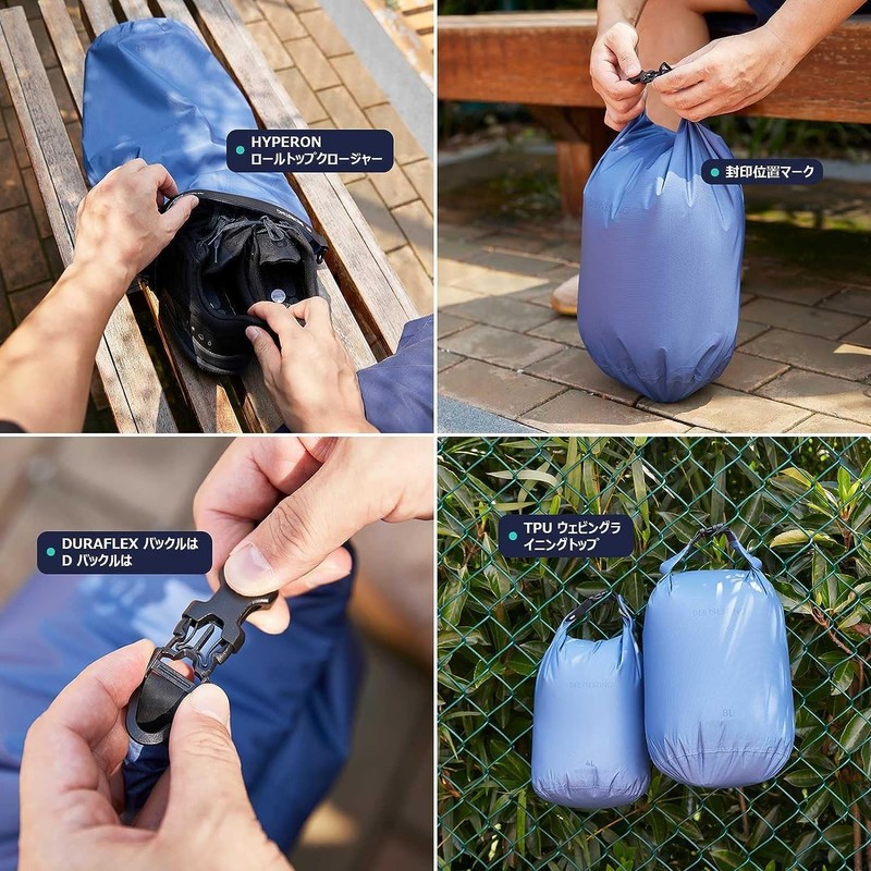 Bee Nesting Ultra-Lightweight Dry Bag Set for Backpacking, Camping, Hiking,