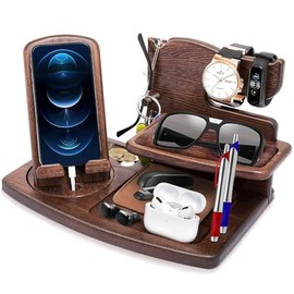 AEGTVA Regalo para hombre y mujer, Organizador de Buro y Escritorio,Soporte para Celular, organizador de oficina para celular cartera reloj llaves... 