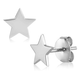 Brandlinger® Atelier Women’s Girls’ Gold-Plated 925 Sterling Silver Earrings Diameter of the gold earrings: 7 mm., Silver, silver