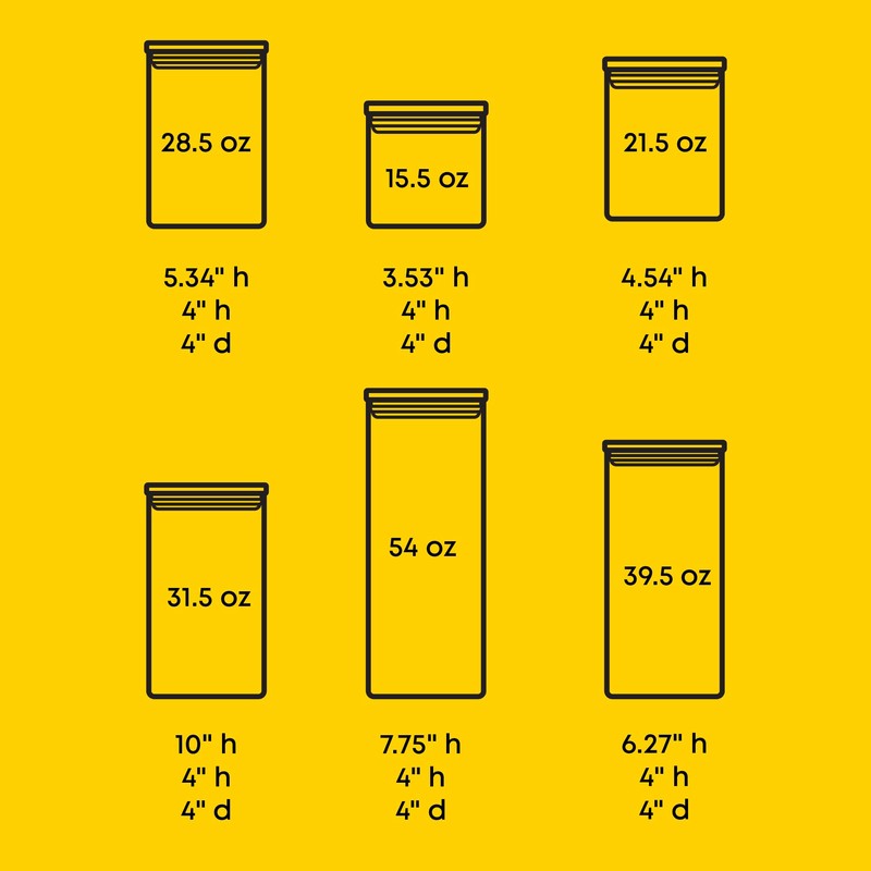 JoyJolt Borosilicate Glass Jars With Bamboo Lids. 6 Pc Set