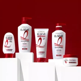 L'Oréal Paris [로레알파리] 토탈리페어5 리페어링 샴푸 400ml + 리페어링 컨디셔너 375ml [증정]TR5 헤어팩50ml [TR5 샴푸 400ml 2개] [L'Oreal Paris] Total Repair 5 Repairing Shampoo 400ml + Repairing Conditioner 375ml [Bonus] TR5 Hair Pack 50ml [2 TR5 Shampoos 400ml]