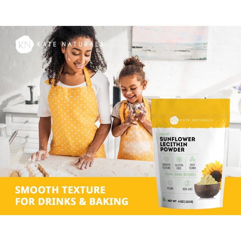 Kate Naturals Sunflower Lecithin Powder for Baking Bread Gummies Cooking