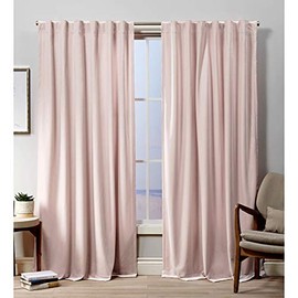 Exclusive Home Curtains Velvet Hidden Tab Top Curtain Panel, 52x96, Blush, 2 Panels