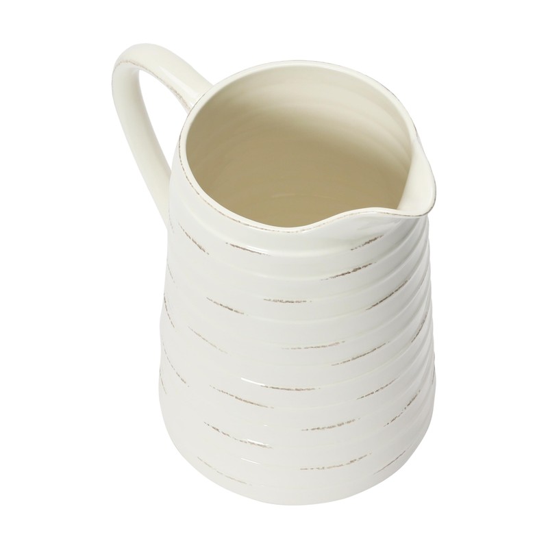Creative Co-Op White Ceramic Pitcher