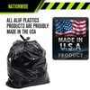 Aluf Plastics 65 Gal Black Heavy Duty Garbage Bags 1.5