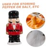 SHOWERORO 2pcs Kosher Salt Pepper Shaker Ceramic Nutcracker Design Seasoning