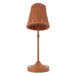 Greensen Dekorative Tischleuchte, Rattan Tischlampe Kabellos LED Touch Lampe Dimmbar 3000K-6500K mit 1800mAh Akku für Innen Außen Haus Terrasse Restaurant