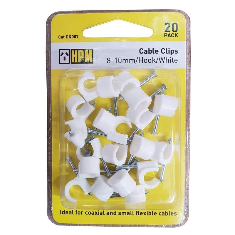 HPM DQ007 8-10mm White Cable Clips Accessory - Cable Clips