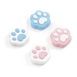 GeekShare Tapas de Silicona para Joystick con Forma de Pata de Gato compatibles con SwitchOLEDSwitch Lite,4PCS (Rosa-Azul)                            