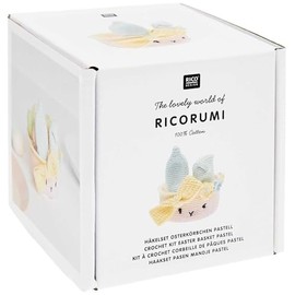 Rico Design Ricorumi Easter Egg Basket Crochet Set, Pastel