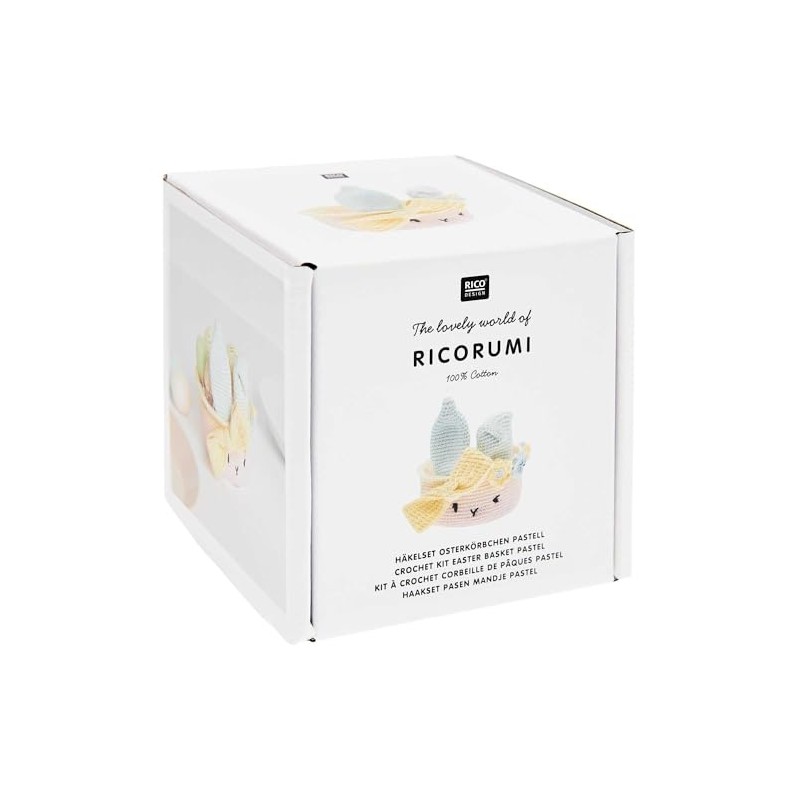 Rico Design Ricorumi Easter Egg Basket Crochet Set, Pastel