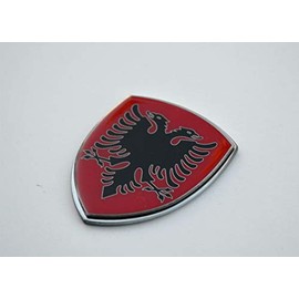 Albania Albanian Emblem Decal Badge Metal 2.5" tall Premium Show Quality