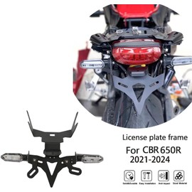 Tail Tidy Kit for CBR650R CB650R CBR650 2021-2025. Fender Eliminator Kit equipped License Plate Holder, License Plate Light, Turn Signal Lights (Clear)