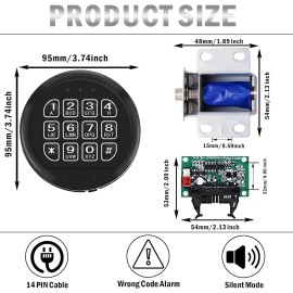 WAHLINPARTS Gun Safe Lock Replacement Electronic Keypad Lock Safe Solenoid Lock