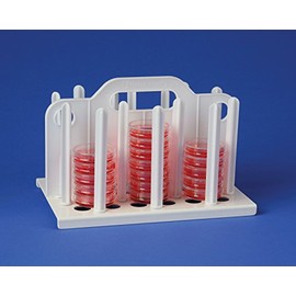 SP Bel-Art ProCulture 60mm Petri Dish Rack; 10½ x 6¾ x 6¾ in, 54 Places, Plastic (F18991-0060)