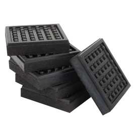 Kcgani 6 Pack Non Slip Exercise Equipment Mat, 4 x 4 x 0.8 Inch Rubber Noise Reduction Anti Vibration Pads, Heavy Duty Treadmill Mats Thick Steel Embedded Rubber Pad for Hardwood Floors Carpet