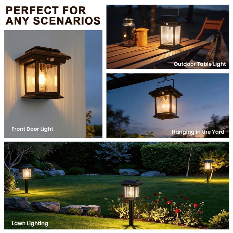 Icnice Solar Pathway Lights Outdoor, 6 Pack Bright Solar Lights