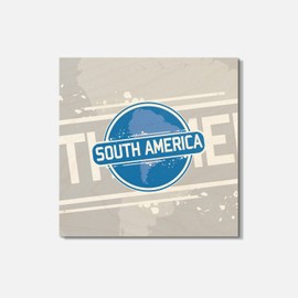 Unbranded South America Map 4'' X 4'' Square Wooden Coaster