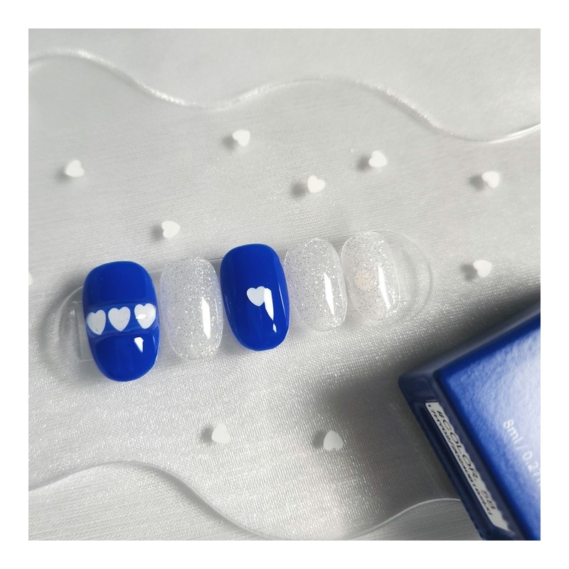 Blue Rub Nail Tips - Coffin Egg / 블루럽 네일팁
