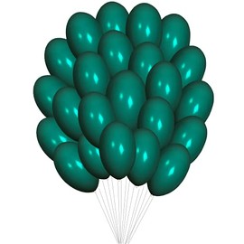 Matissa 100 pcs 12" (30CM) Balloons Pearlised Latex Air or Helium Wedding Birthday Christmas Party Decoration Available in 14 colours (Pine Green)