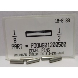 AMERICANINTEGRATEDSUPPLY.COM 1/8X1/2 DOWEL PINS 18-8 STAINLESS STEEL (20)