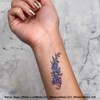 4 x 'Larkspur Flower ' Temporary Tattoos - Water Resistant,