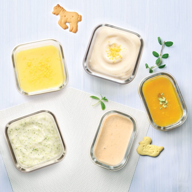 Glasslock MCCB016 Baby Food Round Container, 3-Piece Set, Clear, GL-545