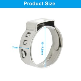 LifCratms 20 Pack 1/2 Inch PEX Crimp Rings, Stainless Steel Single Ear Hose Clamps, PEX Cinch Clamps for PEX Tubing Pipe Fitting Connections