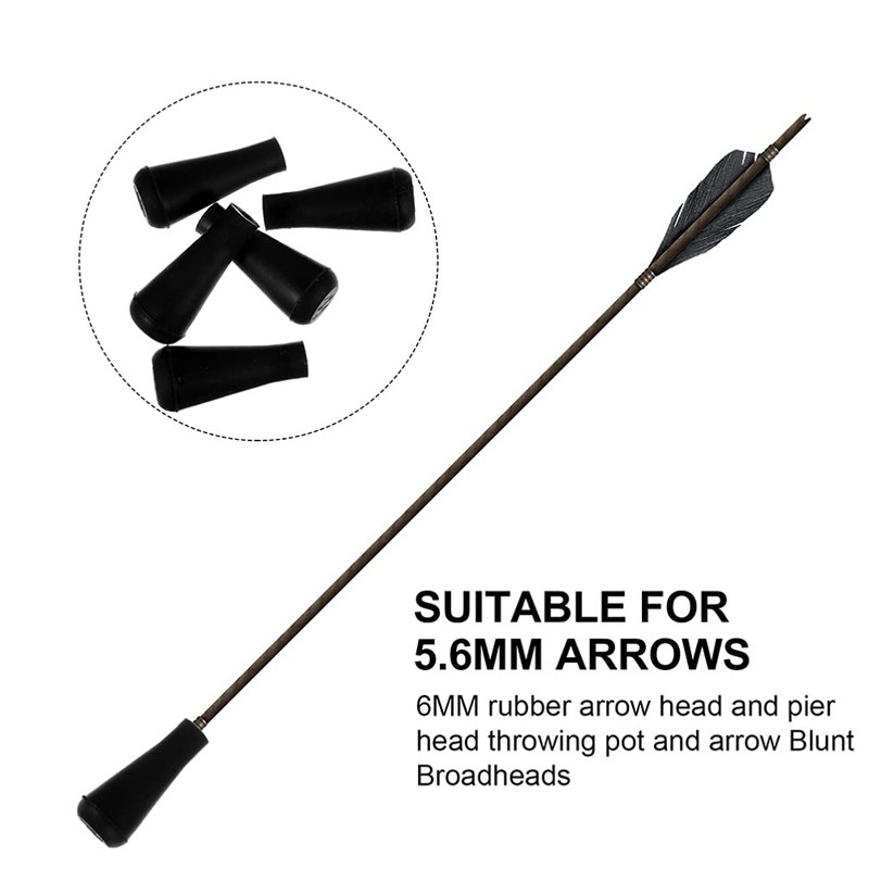 BESPORTBLE Soft Rubber Arrowheads 6 mm Archery Hunting Game Practice