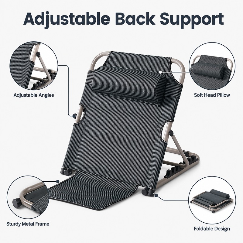 Lifting Bed Backrest Floor Chair for Comfortable Sitting - 6-Speed