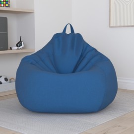 Fundas grandes y pequeñas para sofá, sillas sin relleno, tela de lino, tumbona, asiento, puf, sillón, tatami, para sala de estar (azul, 100 x 120 cm)