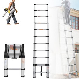 Aluminum Telescoping Ladder 16.4FT Portable Extension Ladder RV Collapsible Ladder - Multi-Purpose Lightweight Folding Ladder Anti-Slip Telescopic Ladder for Household, Outdoor, 330lb Capacity, EN131
