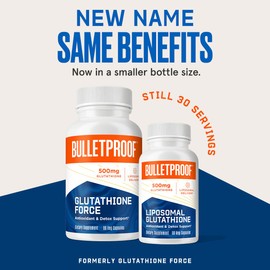 Bulletproof Liposomal Glutathione Force Antioxidant Capsules, 30 Count, Supplement for Liver Health and Immune Support, 30 Servings