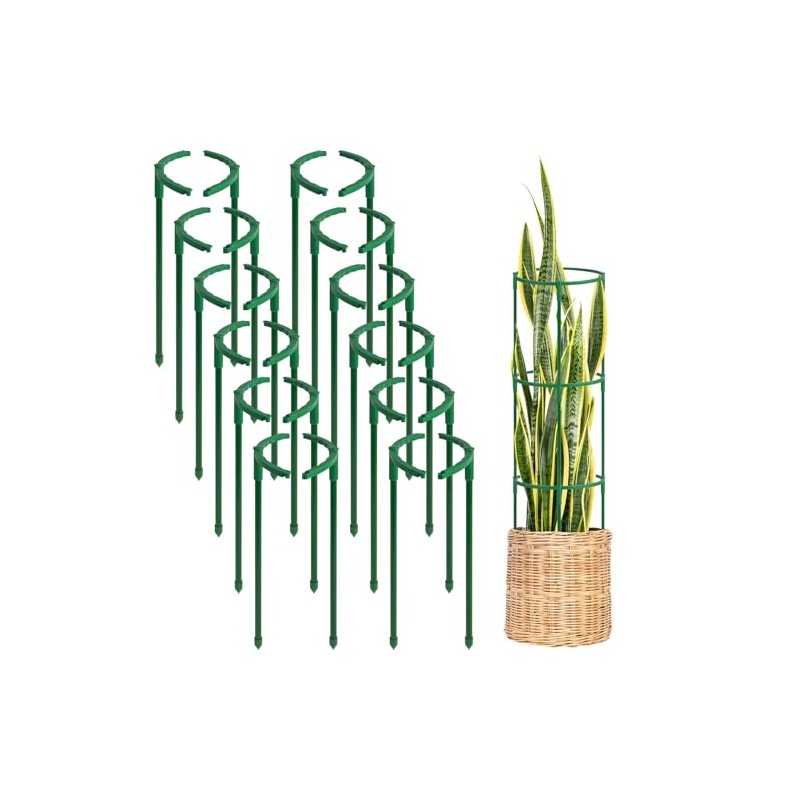 24Pcs Stackable Plant Support Stakes for Indoor and Garden Use