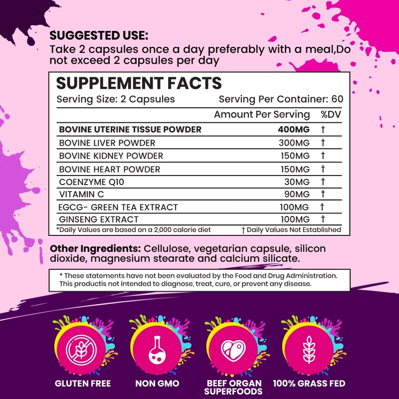 Ancient Diosa female focused beef organs supplement , 2 month