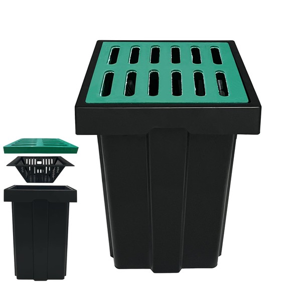 Natotela Catch Basin with Fiber Glass Grate-18x18x24 in. Deep Catch