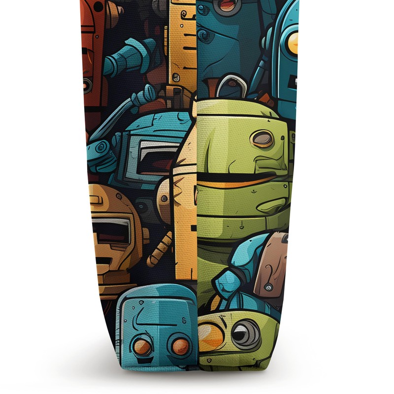 Distressed Funny Robot Pattern in Comic Style, A Cute Robot