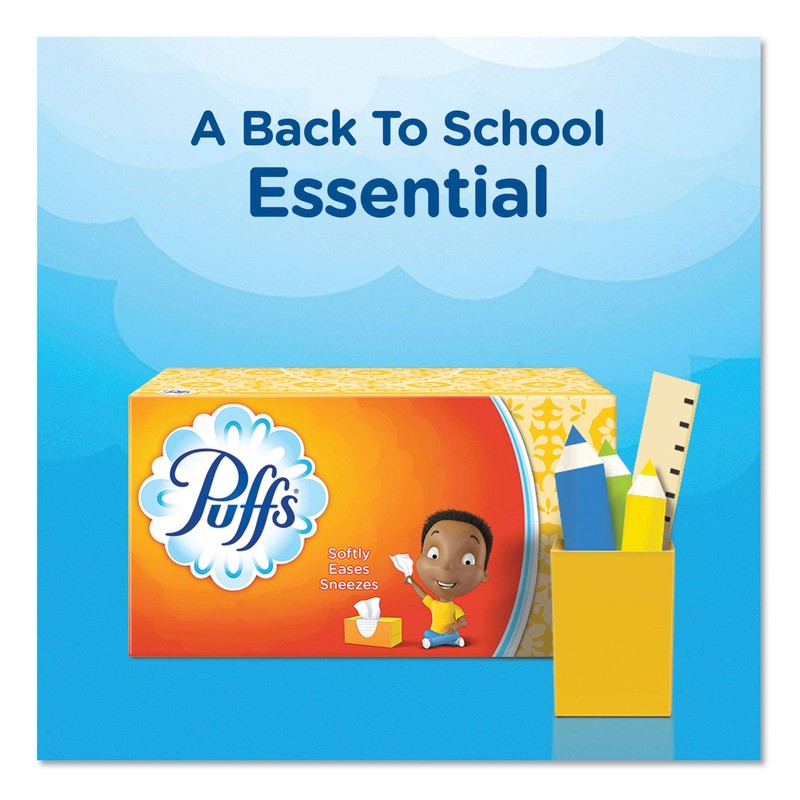 Puffs Simple Softness Non-Lotion Facial Tissue, 3 Family Size Boxes,