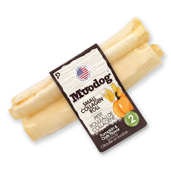 Moodog Beef Corium Collagen Roll 5" Pumpkin & Oat Flavor,