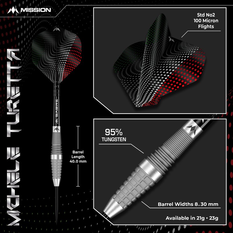 Mission | Michele Turetta Darts | Steel Tip | 90%