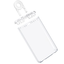 Uniclife 2 Pack Sealed 3 Card PC ID Card Holder with Key Pen, Plastic Hard Clear Card Case with UV Protection for Office Card Driver's License