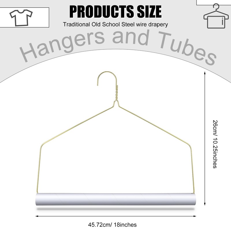 Didaey 10 Sets Dry Cleaner Hangers 18" Drapery Hanger and
