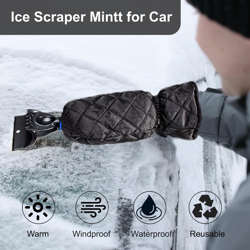 TAEAFER Ice Scraper with Glove - Waterproof Ice Scrapers Snow