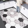 Large leather kitchen mat, door mat K-5AL, (70x140) herringbone (white)