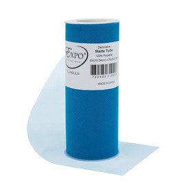 Expo International Decorative Matte Tulle, Lightweight Polyester Tulle Fabric for Tutus, Costumes, and Party Decorations, Washable, Easy-to-Use, 6 Inch x 25 Yards (Pack of 1), Ultra Marine