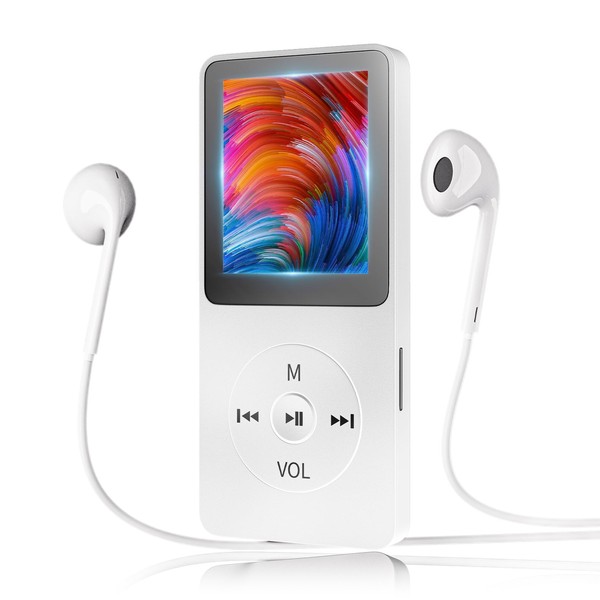 SHAYAKU MP3 Player, Bluetooth 5.1, MP3 Player, 32 GB Built-In Memory Card Support, 128 GB Extendable, HIFI, Wired Earphones, Built-In Speaker, Music Player, Ultra Long Playback Time, Small, Ultra Lightweight, Multi-functional Movies, Photo Viewing, Recor